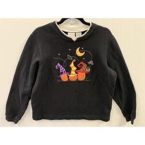 White Stag Halloween 90s Vintage Sweatshirt Jack O' Lanterns Size Large 12/14